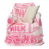 Hello Kitty Strawberry Milk Fleece Throw Blanket