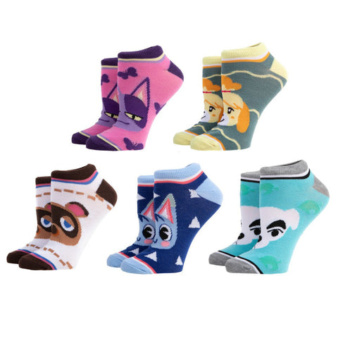 Animal Crossing Ankle Socks - 5 Pack