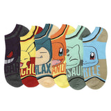 Pokemon Character Names Ankle Socks - 6 Pack