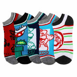 Super Mario Bros. Mario & Luigi Mixed Icons Ankle Socks - 5 Pack
