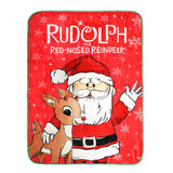 Rudolph & Santa Fleece Throw Blanket