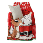 Rudolph & Santa Fleece Throw Blanket