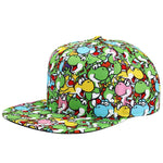 Yoshi Super Mario Youth AOP Flat Bill Snapback Hat