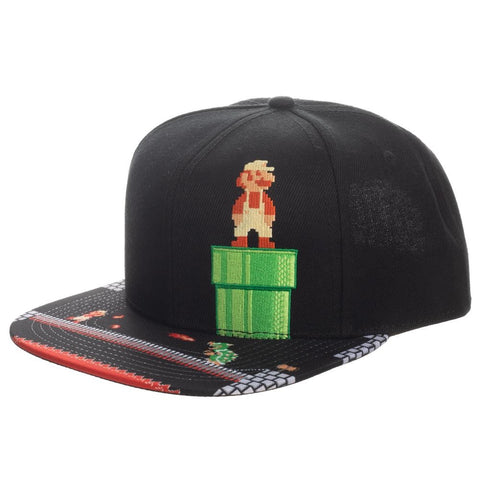 Super Mario Bros. 8-Bit Flat Bill Snapback Hat