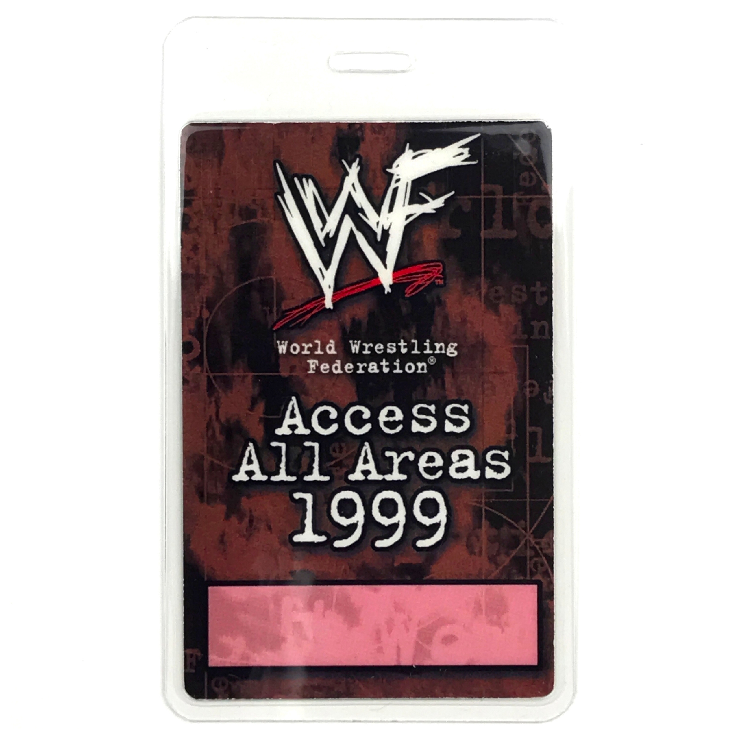 1999 WWF Laminated Access All Areas Pass