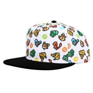 Pokémon Pixel Characters Flat Bill Snapback Hat