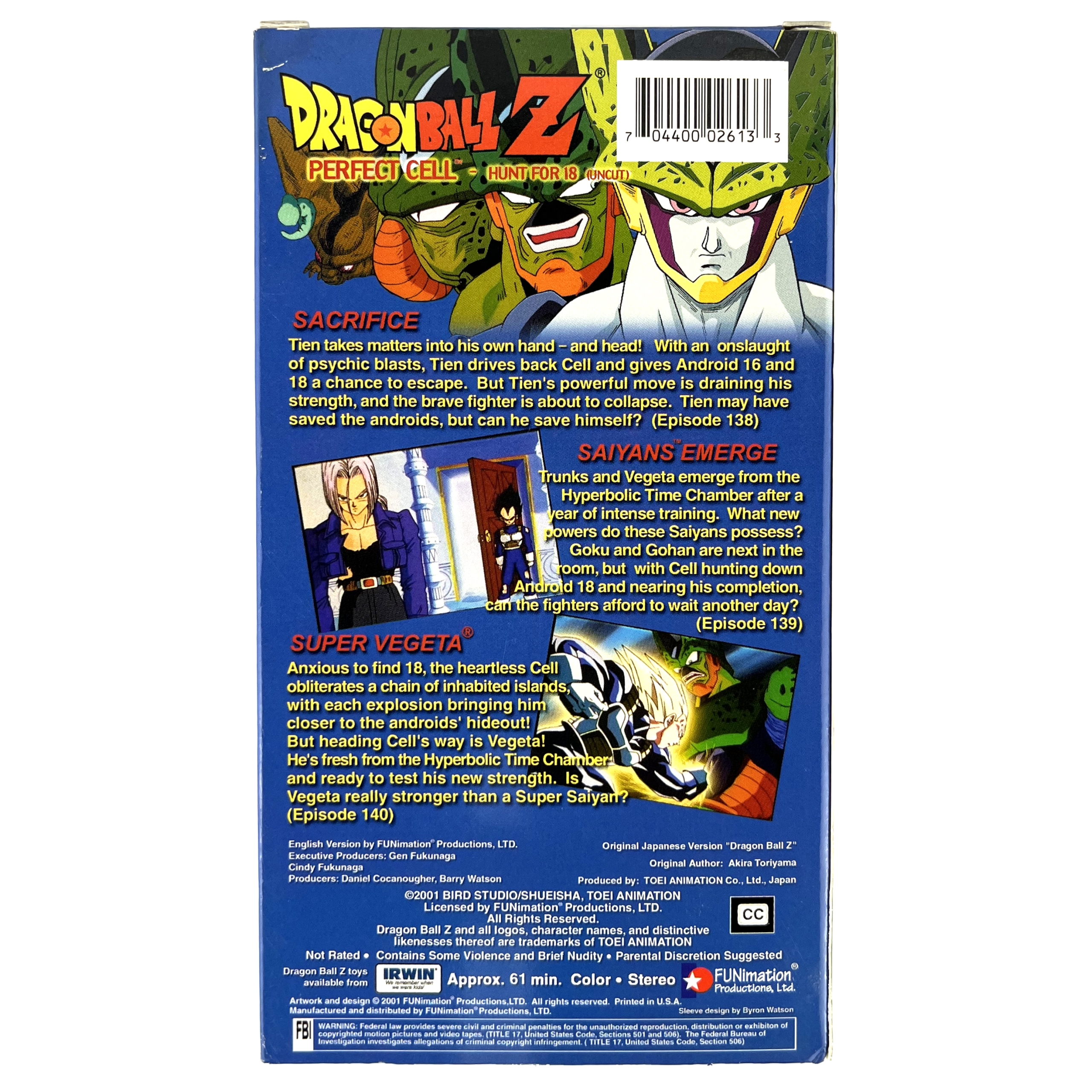 Dragon Ball Z (Vol. 44) Perfect Cell - Hunt for 18 (Uncut) VHS